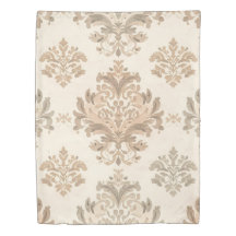 Vintage Damassé Élégant Beige Maison de Campagne F