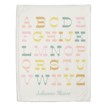 Vintage Enfants Pastel Alphabet Art Personnalisé