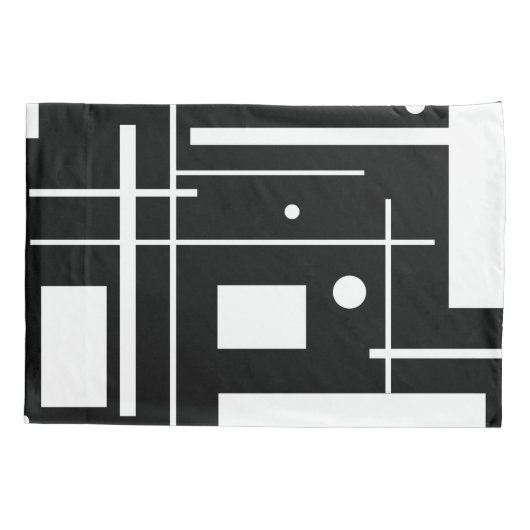 Housse de coussin à formes géométriques blanches s (Dos)