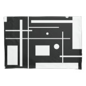 Housse de coussin à formes géométriques blanches s (devant)