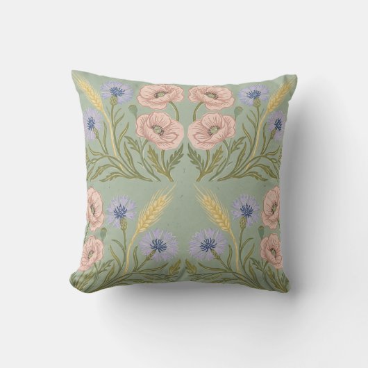 Housse de coussin à impression de bloc floral de p (Recto)