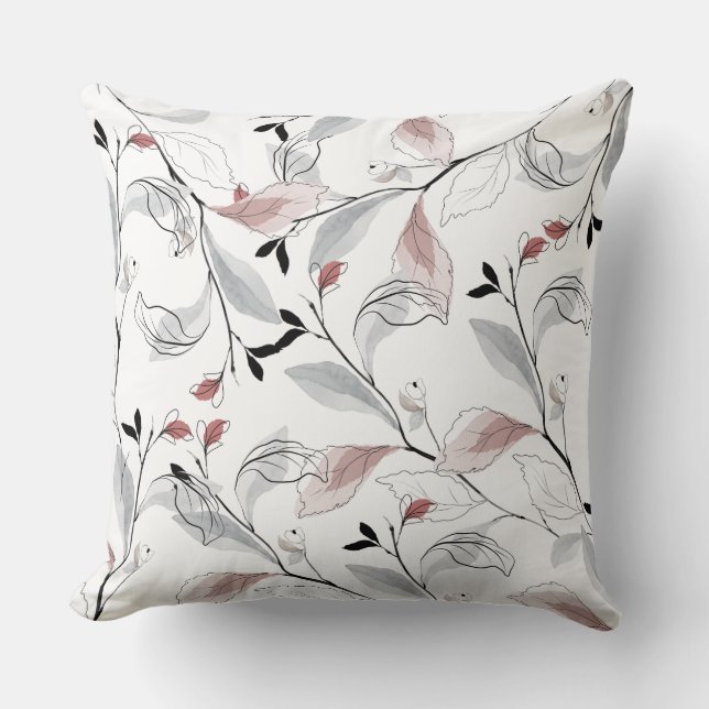 Housse de coussin à motif de branche de fleurs à l (Recto)