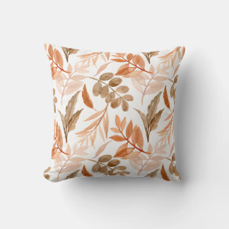 Housse de coussin à motif de feuille aquarelle d'a