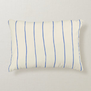 Housse de Coussin à Rayure Bleue – Décorative Crèm