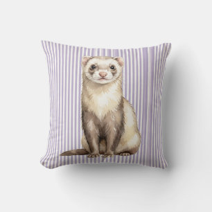 Housse de coussin aquarelle de furet