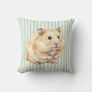 Housse de coussin aquarelle de hamster syrien