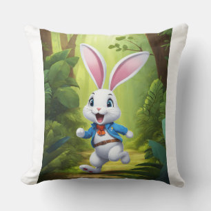 Housse de Coussin avec Logo de Lapin Minimaliste