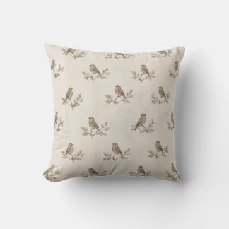 Housse de coussin botanique Vintage Sparrow