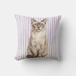 Housse de Coussin Chat Tonkinais Aquarelle