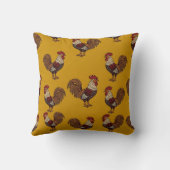 Housse de Coussin Coq Dessiné à la Main Jaune Mout (Verso)