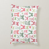 Housse de coussin Coquette Noël Nœuds Rouge Vert (Dos(Vertical))