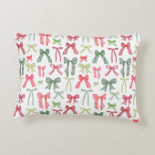 Housse de coussin Coquette Noël Nœuds Rouge Vert (Dos)