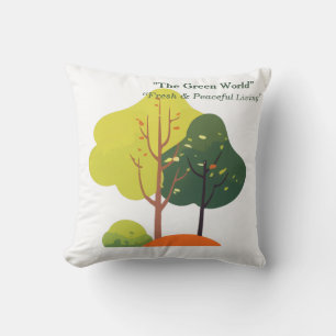 Housse de Coussin d'Arbre Vert Sauge Minimaliste