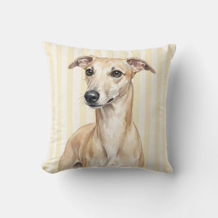Housse de coussin de chien Whippet aquarelle