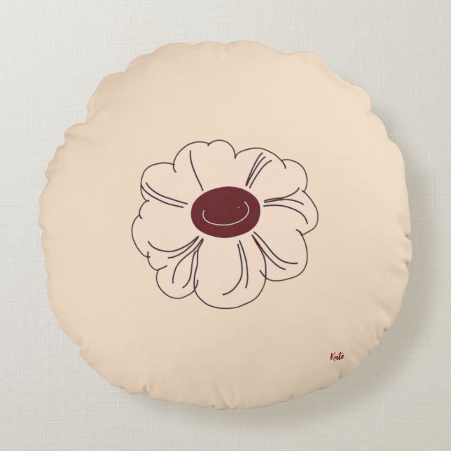 Housse de Coussin de Jet de Forme de Fleur Colorée (Devant)