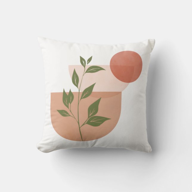 Housse de Coussin de Jeté Botanique Moderne Bohème (Recto)