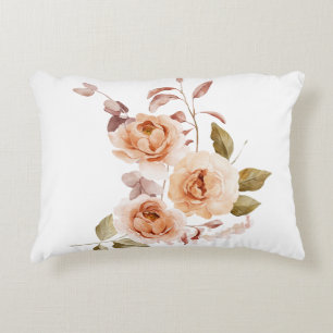 Housse de Coussin de Jeté Fleur Rose Blush Aquarel