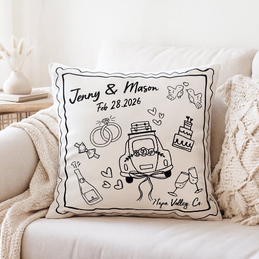 Housse de coussin de mariage personnalisée – Coupl