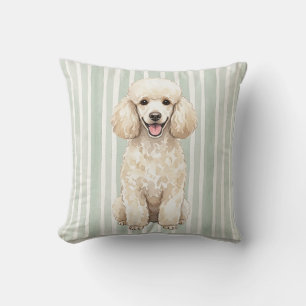 Housse de coussin décorative Caniche Standard aqua