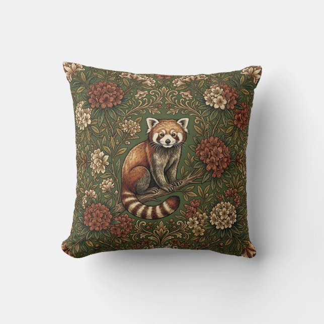 Housse de Coussin Décorative Panda Rouge (Recto)