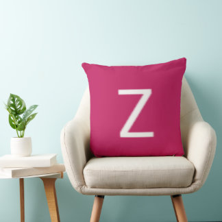 Housse de coussin élégante rose alphabet «Z»