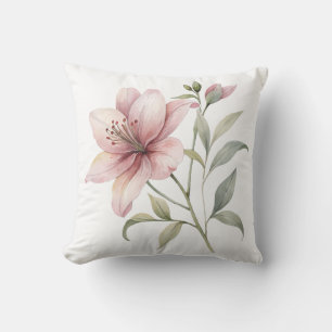 Housse de Coussin Fleur Rose Pâle Esthétique