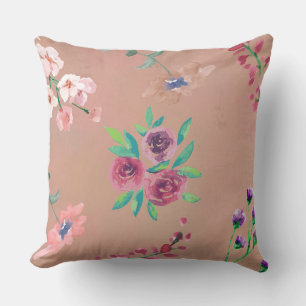 Housse de coussin floral aquarelle éthérée