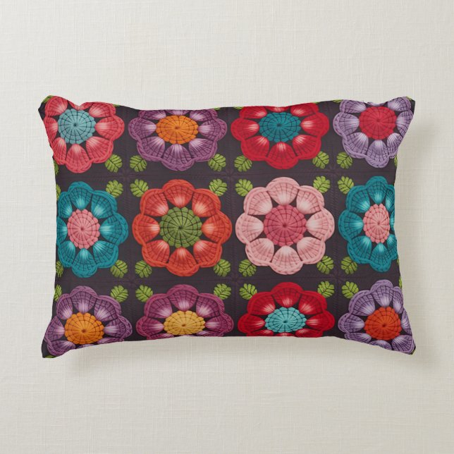 Housse de coussin florale à 20 marguerites - Décor (Devant)