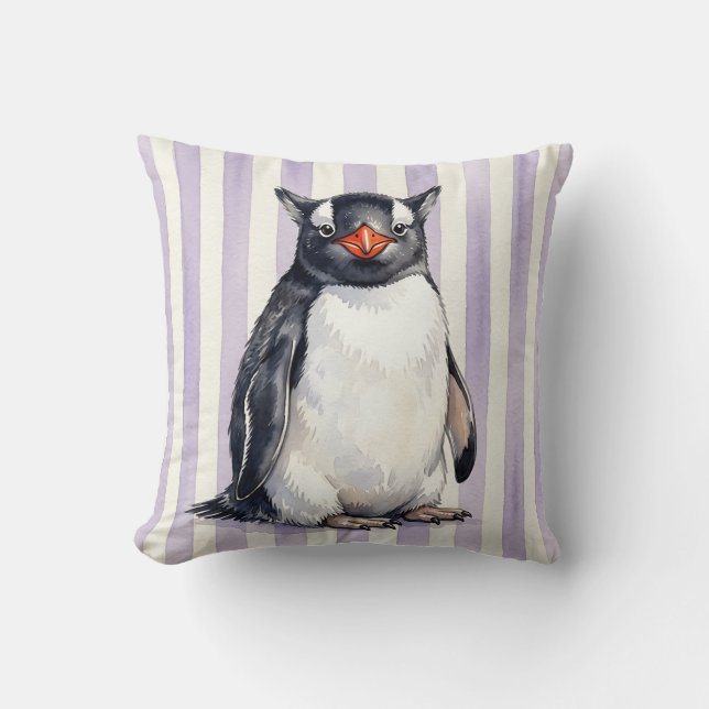 Housse de Coussin Gentoo Pingouin Aquarelle (Recto)
