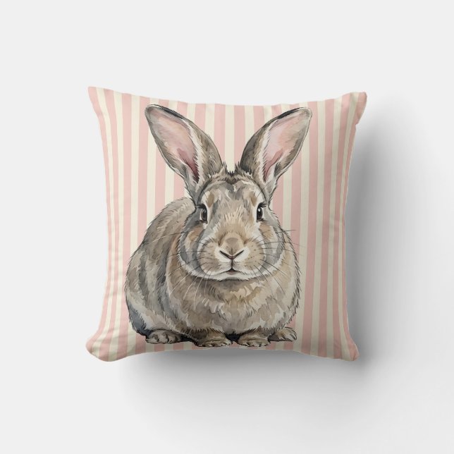 Housse de coussin jetable avec lapin géant flamand (Recto)