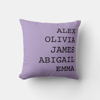 Housse de coussin jeté avec nom de famille personn