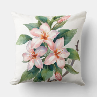 Housse de coussin jeté botanique aquarelle