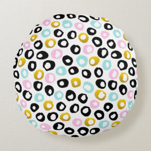 Housse de coussin multicolore à pois