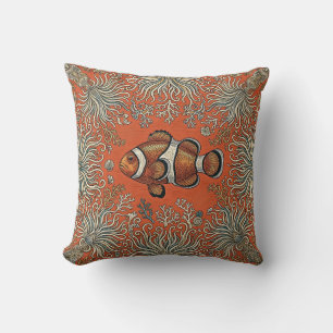 Housse de coussin Poisson Clown rayé, Jardin d'ané