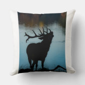 Housse de coussin silhouette de cerf bleu – Nature (Verso)