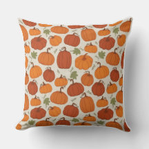 Housse de coussin style aquarelle Citrouille
