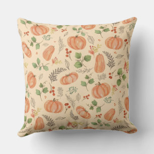 Housse de coussin style aquarelle Citrouille
