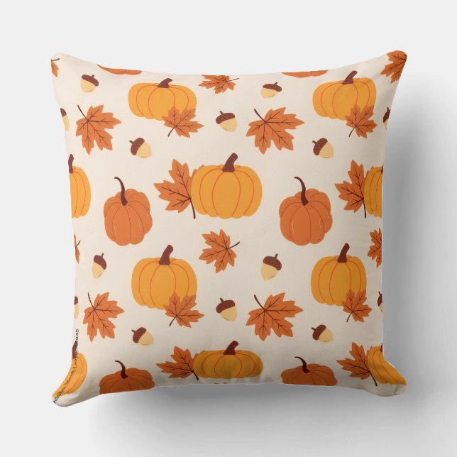 Housse de coussin style aquarelle Citrouille  (Verso)