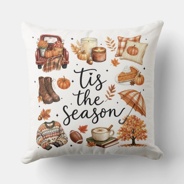 Housse de coussin style citrouille aquarelle  (Verso)