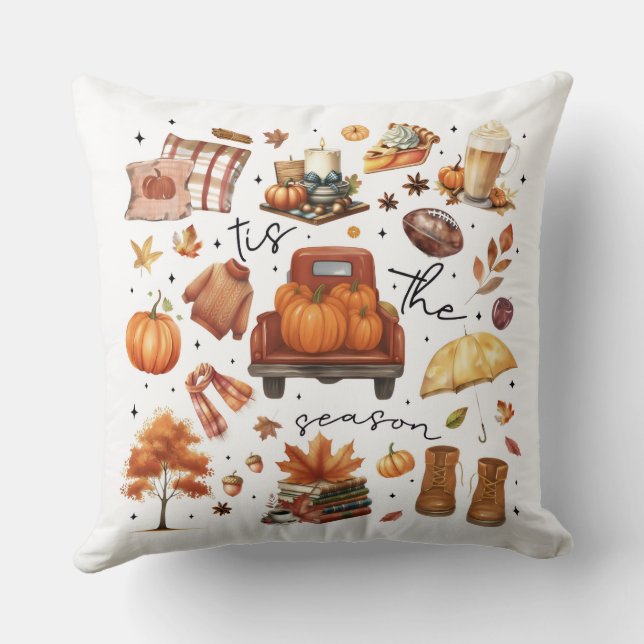 Housse de coussin style citrouille aquarelle  (Verso)