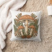 Housse de coussin vintage champignon, botanique po (Couverture)