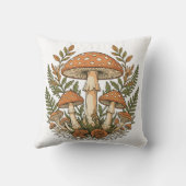 Housse de coussin vintage champignon, botanique po (Verso)