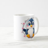 Housse de mug 3d manchot, conception de housse de (Devant droit)