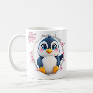 Housse de mug 3d manchot, conception de housse de