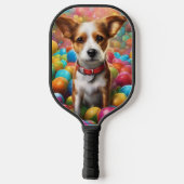 Housse de raquette de Pickleball avec chiot de des (Verso)