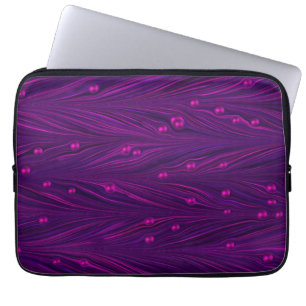 Housse d'ordinateur en perles rose chaud violet