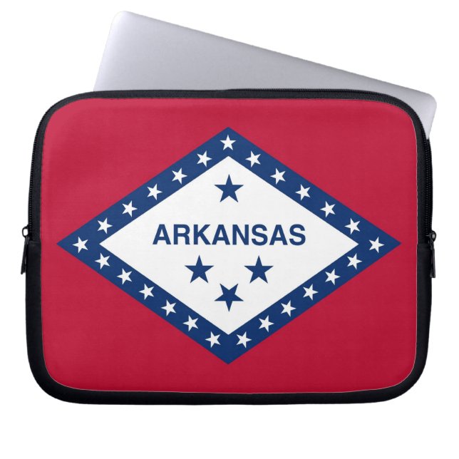 Housse d'ordinateur portable Drapeau de l'Arkansas (Devant)