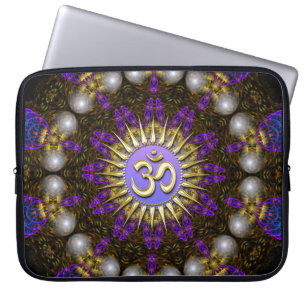 Housse d'ordinateur portable Perles Fractales Or O
