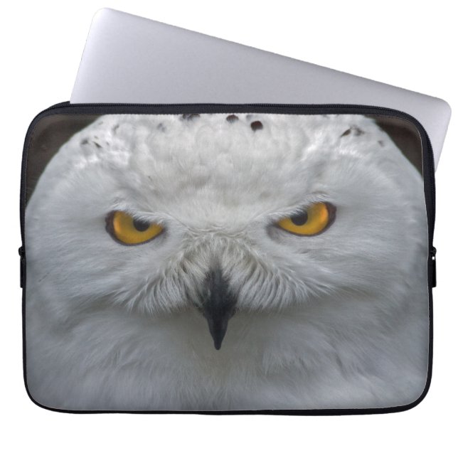 Housse d'ordinateur portable Portrait de Harfang d (Devant)