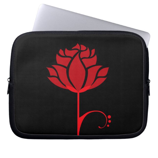 Housse d'ordinateur portable Rose rouge moderne (Devant)